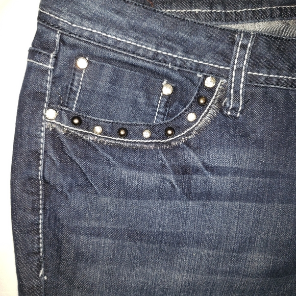 Earl Jean Womens Sz 15 Denim Cuffed Capri Jeans - Picture 4 of 12